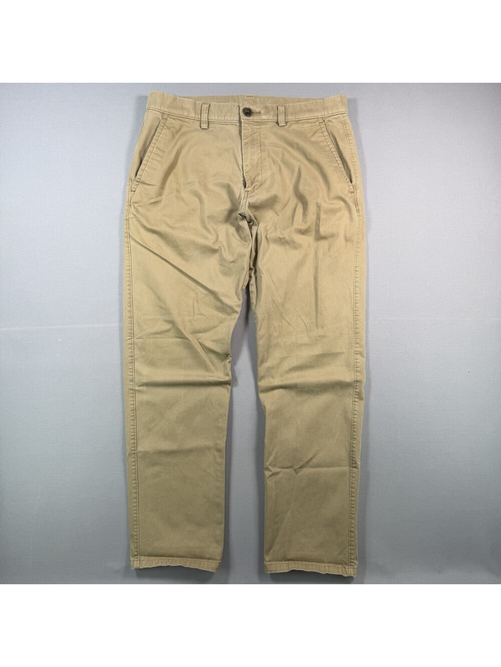 Haggar H26 Stretch Chino Pants Khaki Straight Leg Mens 32x28 Tan